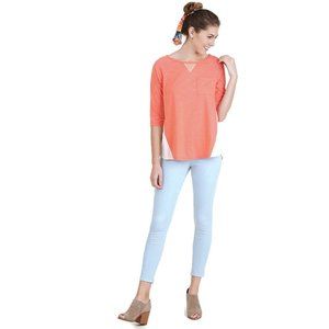 Umgee Boat Neck Raglan Sleeve Top, Peach